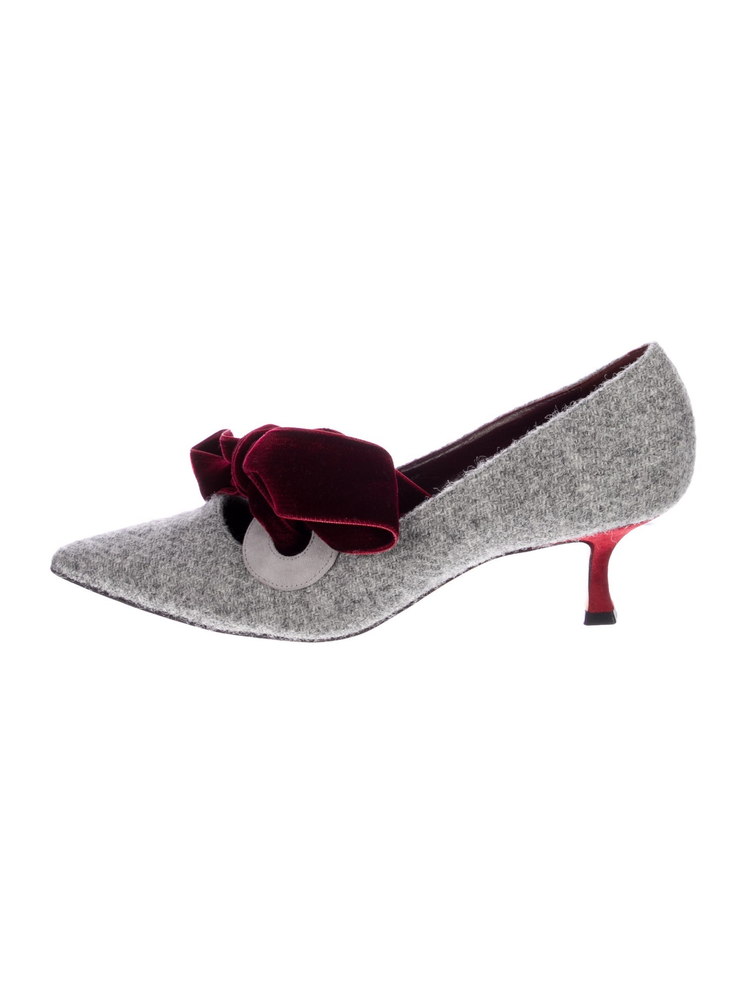 Manolo Blahnik Tweed Colorblock Pattern Pumps