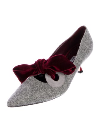 Manolo Blahnik Tweed Colorblock Pattern Pumps