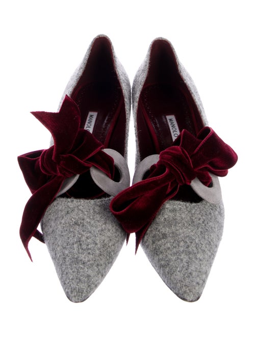 Manolo Blahnik Tweed Colorblock Pattern Pumps