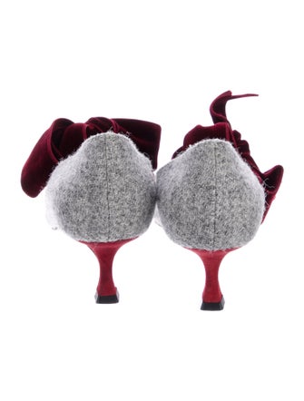 Manolo Blahnik Tweed Colorblock Pattern Pumps