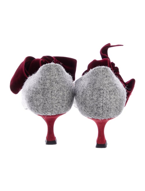 Manolo Blahnik Tweed Colorblock Pattern Pumps