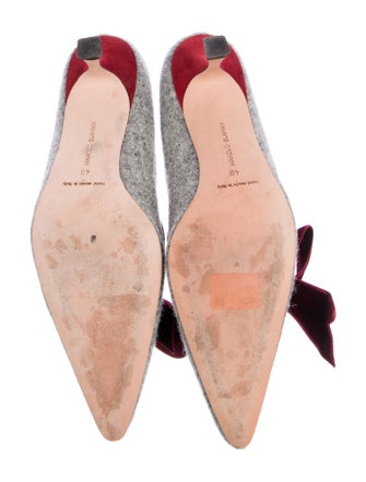 Manolo Blahnik Tweed Colorblock Pattern Pumps