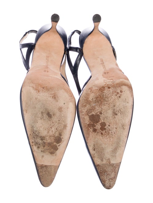 Manolo Blahnik Leather Slingback Pumps