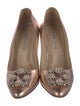 Manolo Blahnik Leather Crystal Embellishments Pumps