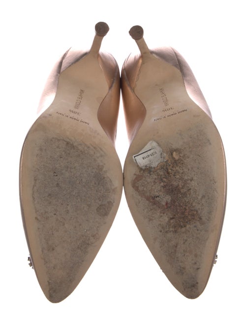 Manolo Blahnik Leather Crystal Embellishments Pumps