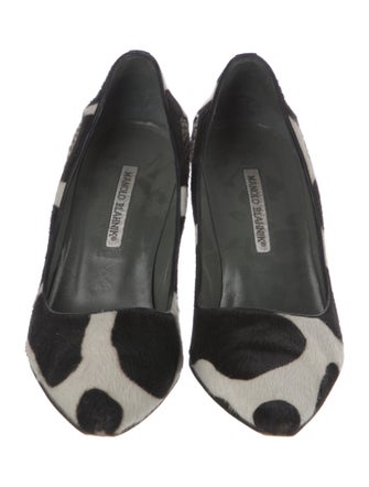 Manolo Blahnik Ponyhair Animal Print Pumps