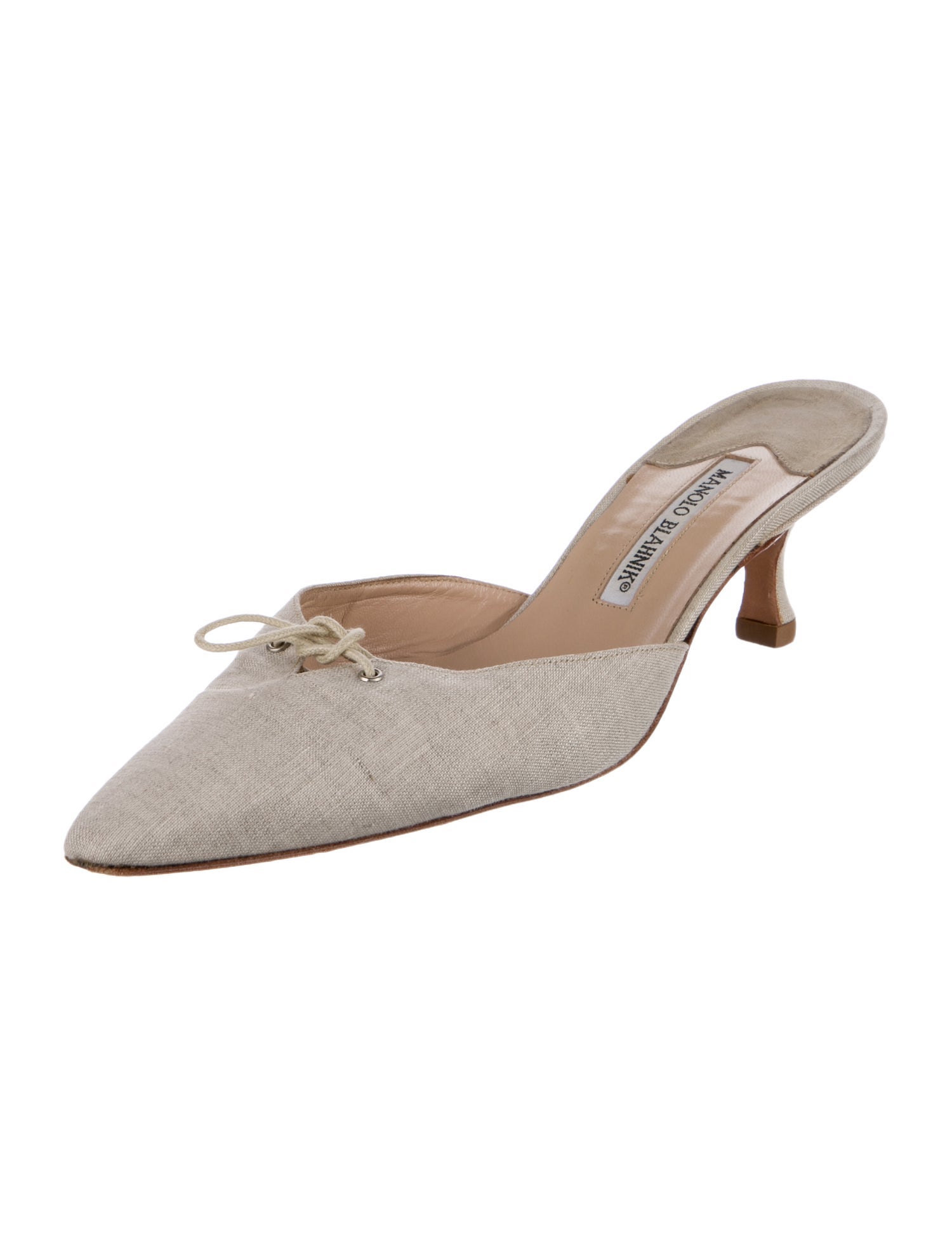 Manolo Blahnik Canvas Mules