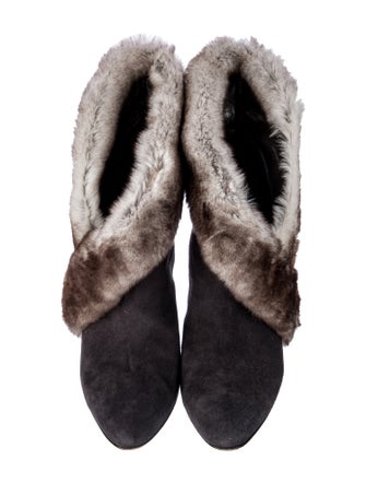 Manolo Blahnik Suede Colorblock Pattern Pumps