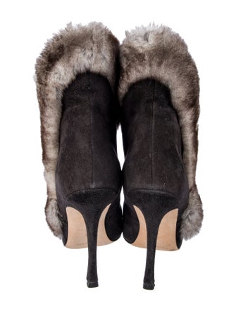 Manolo Blahnik Suede Colorblock Pattern Pumps