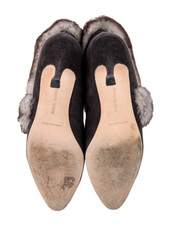 Manolo Blahnik Suede Colorblock Pattern Pumps