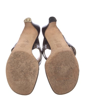 Manolo Blahnik Embossed Leather Flats