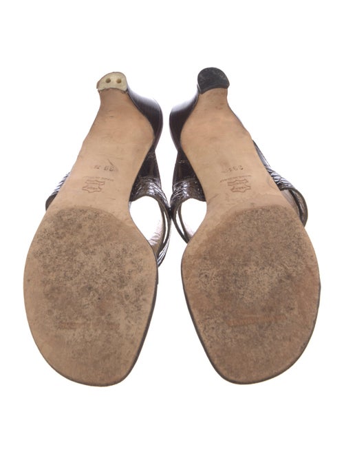 Manolo Blahnik Embossed Leather Flats