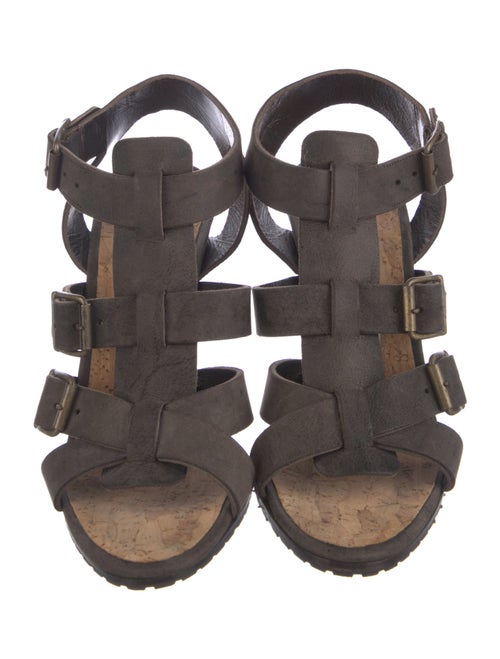 Manolo Blahnik Suede Cutout Accent Gladiator Sandals