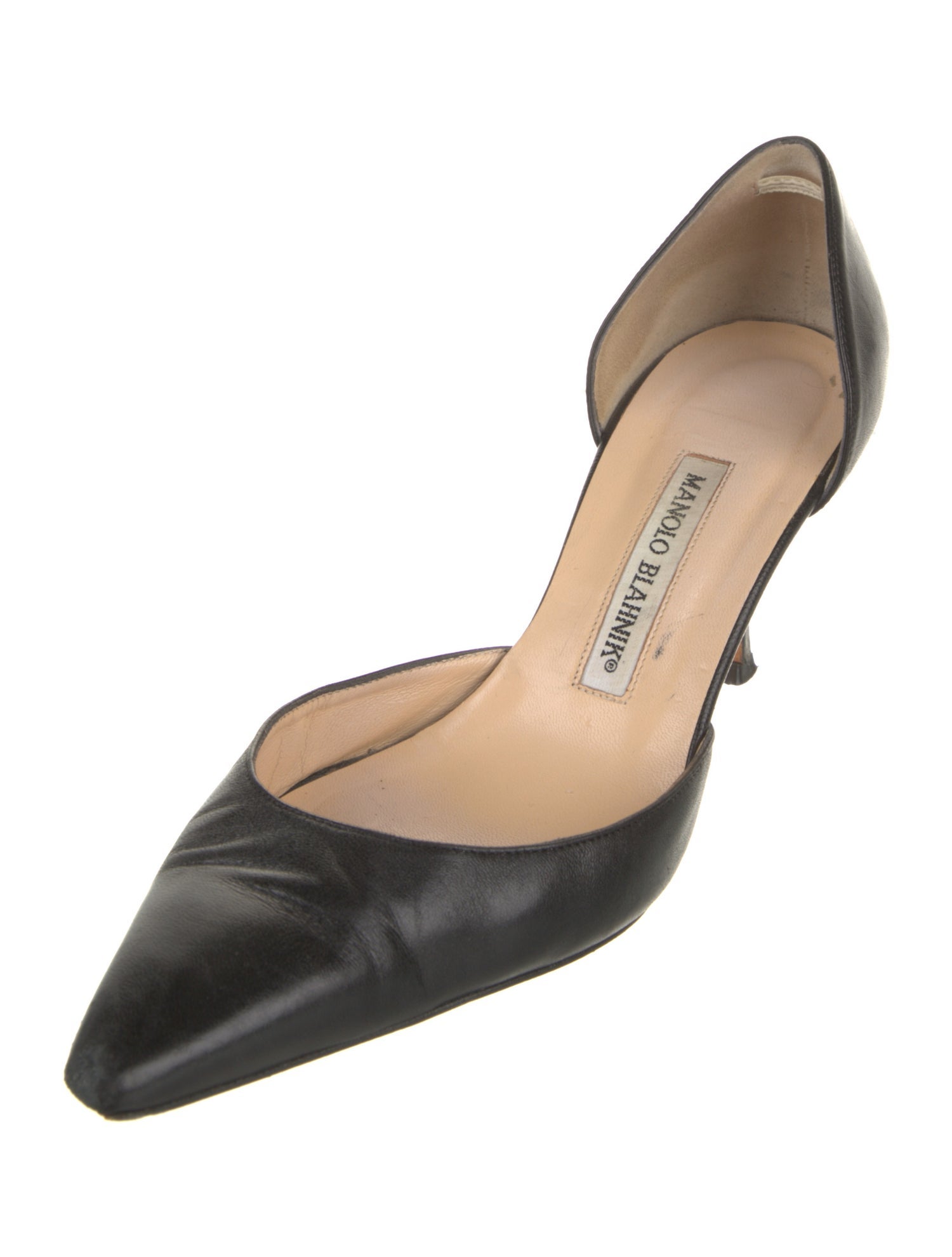 Manolo Blahnik Leather D'Orsay Pumps