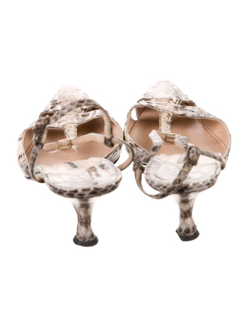Manolo Blahnik Snakeskin Animal Print T-Strap Pumps