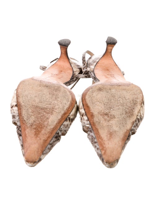 Manolo Blahnik Snakeskin Animal Print T-Strap Pumps