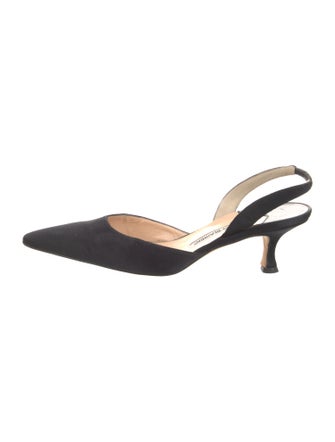 Manolo Blahnik Satin Slingback Pumps