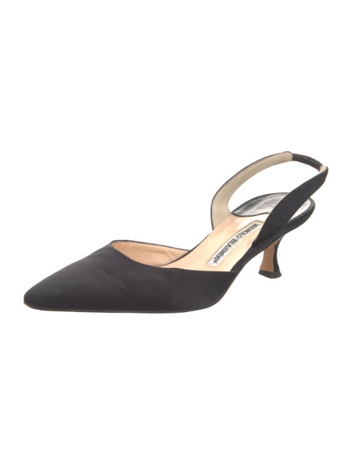 Manolo Blahnik Satin Slingback Pumps