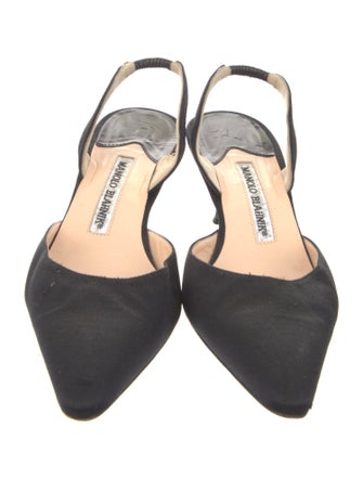 Manolo Blahnik Satin Slingback Pumps
