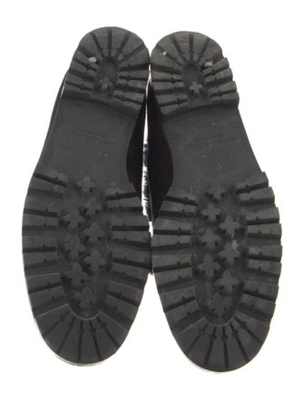 Manolo Blahnik Suede Faux Fur Trim Lace-Up Boots