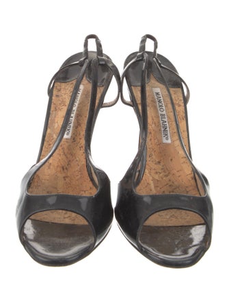 Manolo Blahnik Patent Leather Slingback Pumps