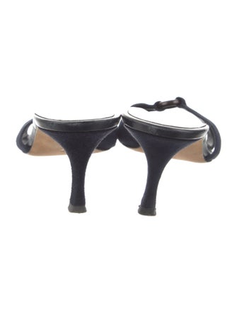 Manolo Blahnik Satin Slides