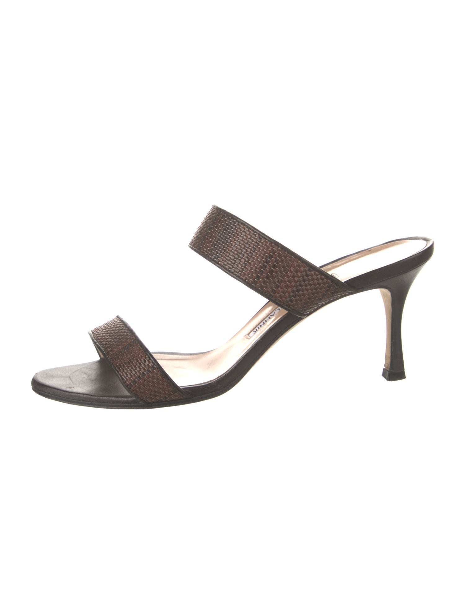 Manolo Blahnik Leather Animal Print Sandals