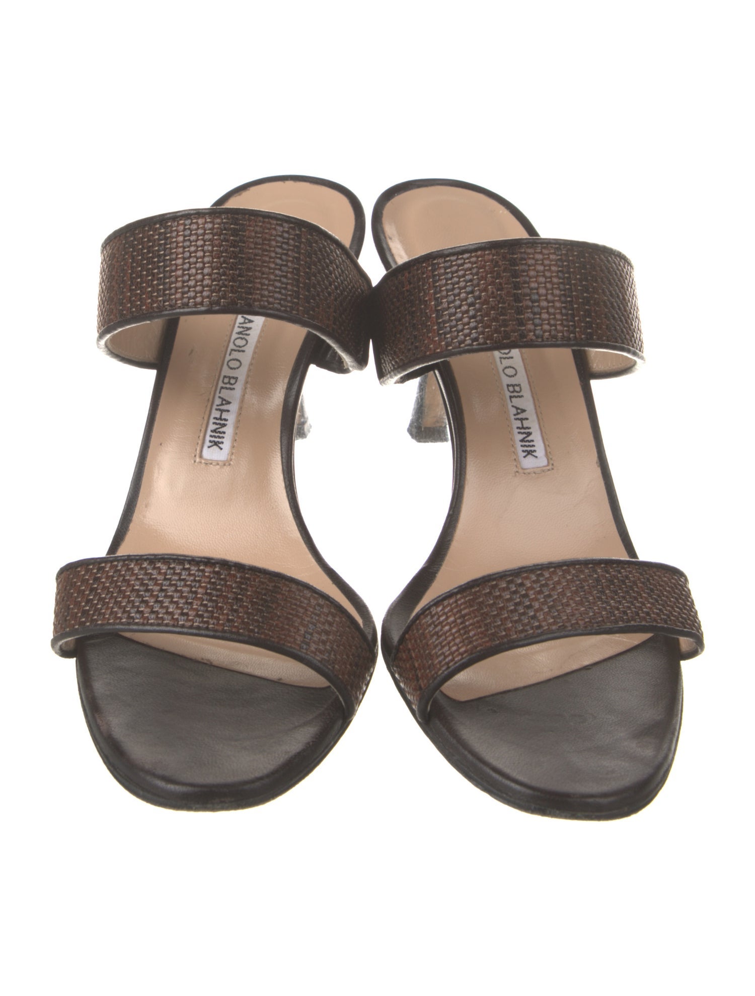 Manolo Blahnik Leather Animal Print Sandals