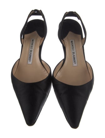 Manolo Blahnik Satin Slingback Pumps