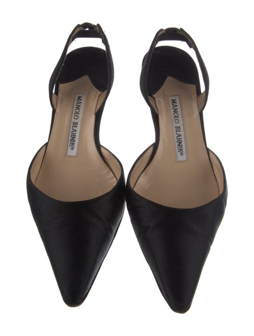 Manolo Blahnik Satin Slingback Pumps