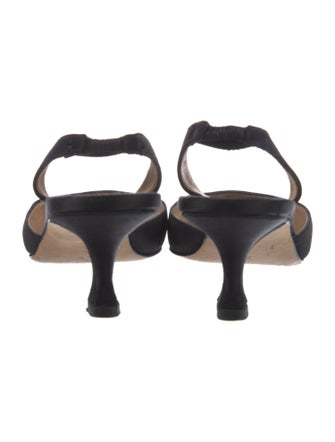 Manolo Blahnik Satin Slingback Pumps