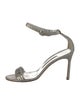 Manolo Blahnik Patent Leather Crystal Embellishments Sandals