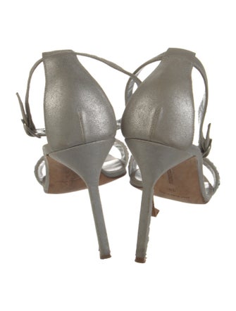 Manolo Blahnik Patent Leather Crystal Embellishments Sandals