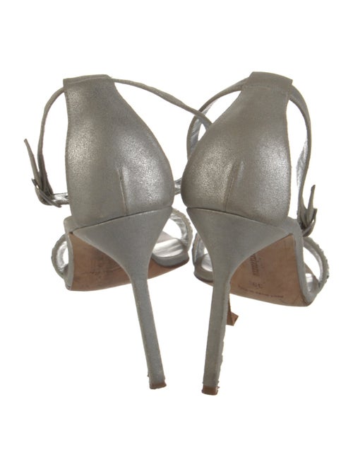 Manolo Blahnik Patent Leather Crystal Embellishments Sandals