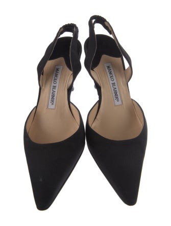 Manolo Blahnik Satin Slingback Pumps