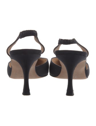 Manolo Blahnik Satin Slingback Pumps
