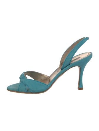 Manolo Blahnik Suede Slingback Sandals