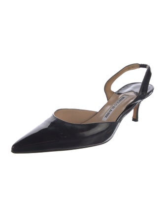 Manolo Blahnik Patent Leather Slingback Pumps