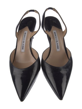 Manolo Blahnik Patent Leather Slingback Pumps