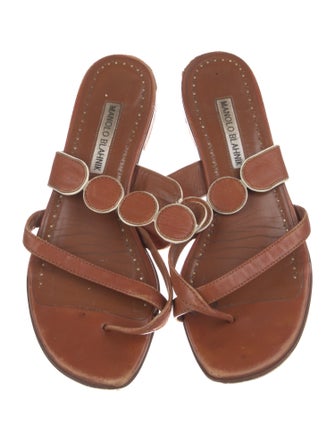 Manolo Blahnik Leather Slides