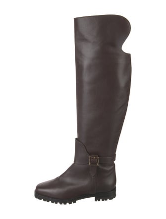 Manolo Blahnik Leather Rain Boots