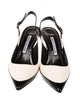 Manolo Blahnik Patent Leather Colorblock Pattern Slingback Pumps