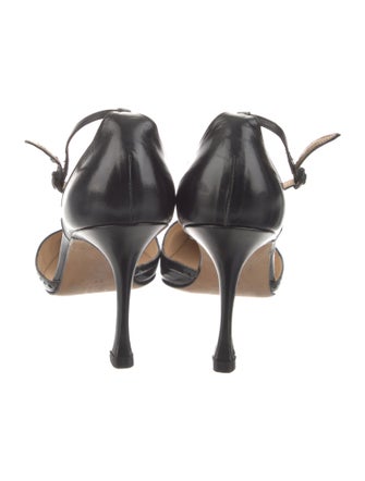 Manolo Blahnik Leather T-Strap Pumps