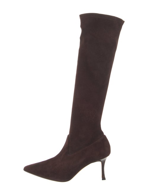 Manolo Blahnik Suede Sock Boots