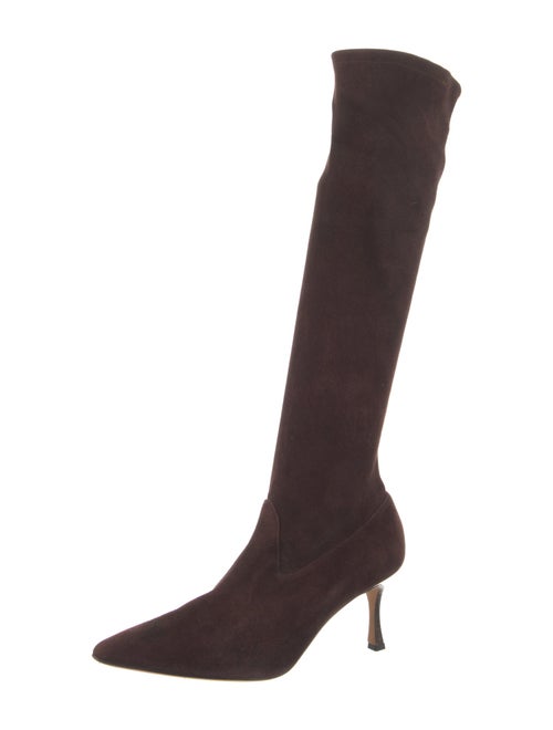 Manolo Blahnik Suede Sock Boots