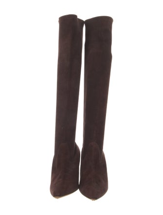 Manolo Blahnik Suede Sock Boots