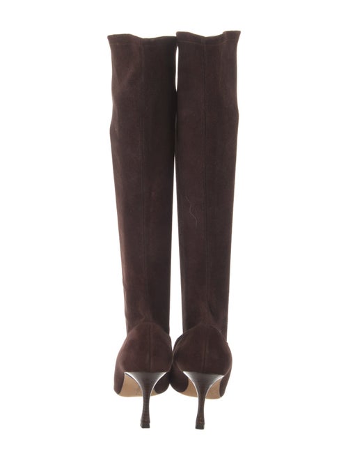 Manolo Blahnik Suede Sock Boots