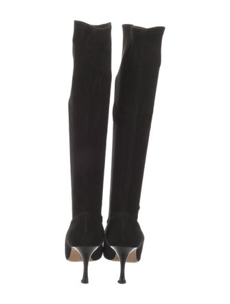 Manolo Blahnik Suede Sock Boots