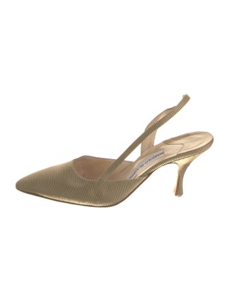 Manolo Blahnik Leather Slingback Pumps