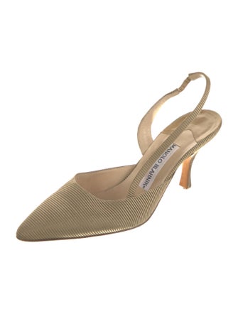 Manolo Blahnik Leather Slingback Pumps